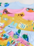 Pink/Blue Cat/Floral Print Short Pyjamas 3 Pack