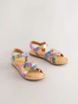 Rainbow Wide Fit (G) Leather Woven Sandals