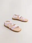 Pink Standard Fit (F) Strappy Sandals
