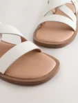 White Leather Strappy Sandals