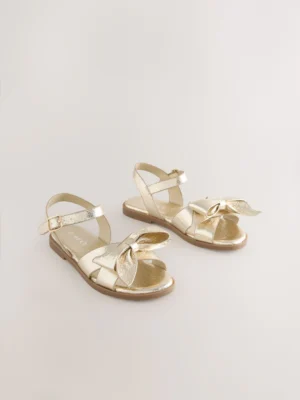 Gold Colour Bow Sandals