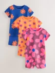 Blue/Orange Floral Short Pyjamas 3 Pack