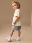Blue Bear Print Pull On Shorts