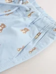 Blue Bear Print Pull On Shorts