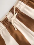 Chocolate Brown and Ecru Jersey Shorts