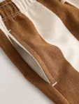 Chocolate Brown and Ecru Jersey Shorts