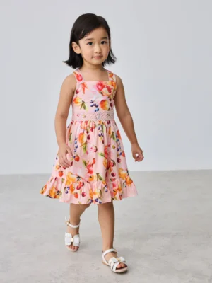 Baker by Ted Baker Fruit Print Cross-Back Tiered Multi Dress