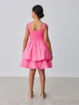 Baker by Ted Baker Pink Waisted Double Layer Skirted Dress