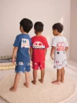 Red/Blue/Grey Emergency Vehicles Short Pyjamas 3 Pack