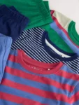 Blue/Green/Red Stripe Short Pyjamas 3 Pack