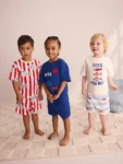 Red/Blue/White Seaside Short Pyjamas 3 Pack