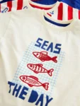 Red/Blue/White Seaside Short Pyjamas 3 Pack