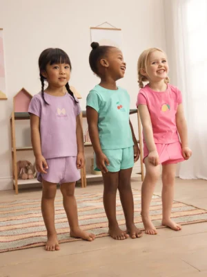 Teal/Pink Short Pyjamas 3 Pack