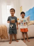 Orange/White/Grey Looney Tunes Short Pyjamas 2 Pack