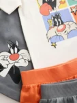 Orange/White/Grey Looney Tunes Short Pyjamas 2 Pack