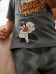 Orange/White/Grey Looney Tunes Short Pyjamas 2 Pack
