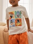 Orange/White/Grey Looney Tunes Short Pyjamas 2 Pack