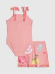 River Island Pink Under The Sea Swimsuit & Skirt Set