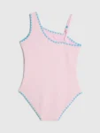River Island Pink Sequin Shell Aysmmetric Swimsuit