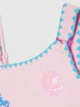 River Island Pink Sequin Shell Aysmmetric Swimsuit
