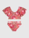 River Island Brown Floral Leopard Print Bikini