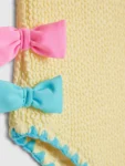 River Island Yellow Side Bow Textured Swimsuit