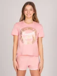 Pineapple Dark Pink Logo Girls Dance Crop T-Shirt