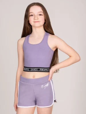 Pineapple Purple Tape Hem Midi Crop Top