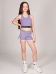 Pineapple Purple Tape Hem Midi Crop Top