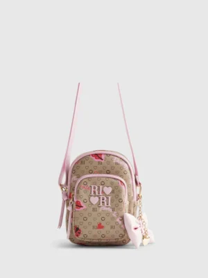 River Island Brown Kiss Monogram Festival Bag