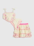 River Island Yellow Sea Shell Hanky Hem Bikinis & Skirts Set