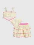 River Island Yellow Sea Shell Hanky Hem Bikinis & Skirts Set