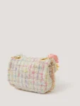 Monsoon Cream Mini Flower Embellished Boucle Bag