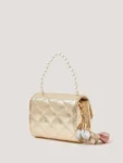Monsoon Gold Mini Pearl Quilted Charm Bag