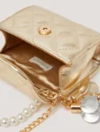 Monsoon Gold Mini Pearl Quilted Charm Bag