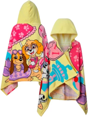 Character Yellow PAW Patol Skye, Marshall And Liberty Swim & Beach Wrap Towel Poncho