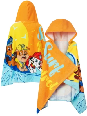 Character Blue PAW Patol Chase, Marshall And Rubble Swim & Beach Wrap Towel Poncho