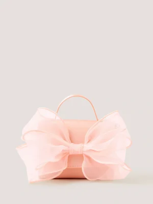 Monsoon Pink Organza Bow Bag