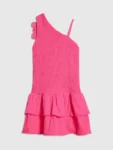 River Island Pink Asymmetric Crochet Flower Dress
