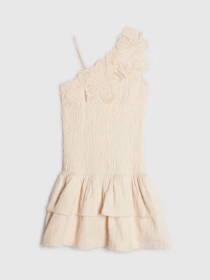 River Island Cream Asymmetric Crochet Flower Dress