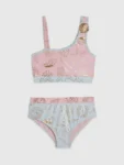 River Island Pink Foil Shell Asymetric Bikini