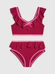 River Island Red Frill Whipstitch Bikini
