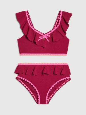 River Island Red Frill Whipstitch Bikini