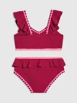 River Island Red Frill Whipstitch Bikini