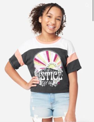 Justice Girls Colorblock Graphic T-Shirt