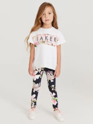 Baker by Tedbaker Floral Logo T-Shirt & Legging Set