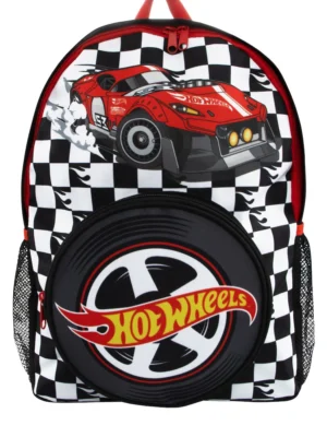 Character Black Hot Wheels Backpack With Wheel Pocket