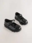 Black Patent Cat Character Mary Jane School Shoes
