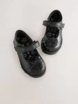 Black Patent Cat Character Mary Jane School Shoes