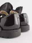 Black Wide Fit (G) Chunky Bow Mary Jane Shoes